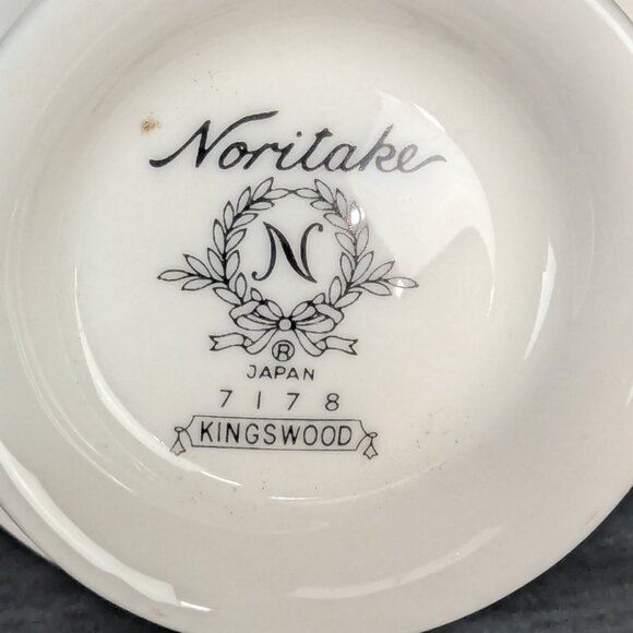 Noritake Japan Kingswood 7178 Footed Gold Trim 6 Oz Teacup Set of 3 - Picture 10 of 10